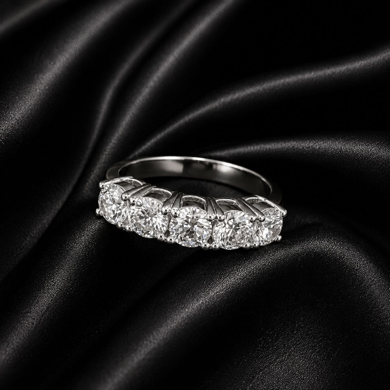Constellation, five-stone diamond band