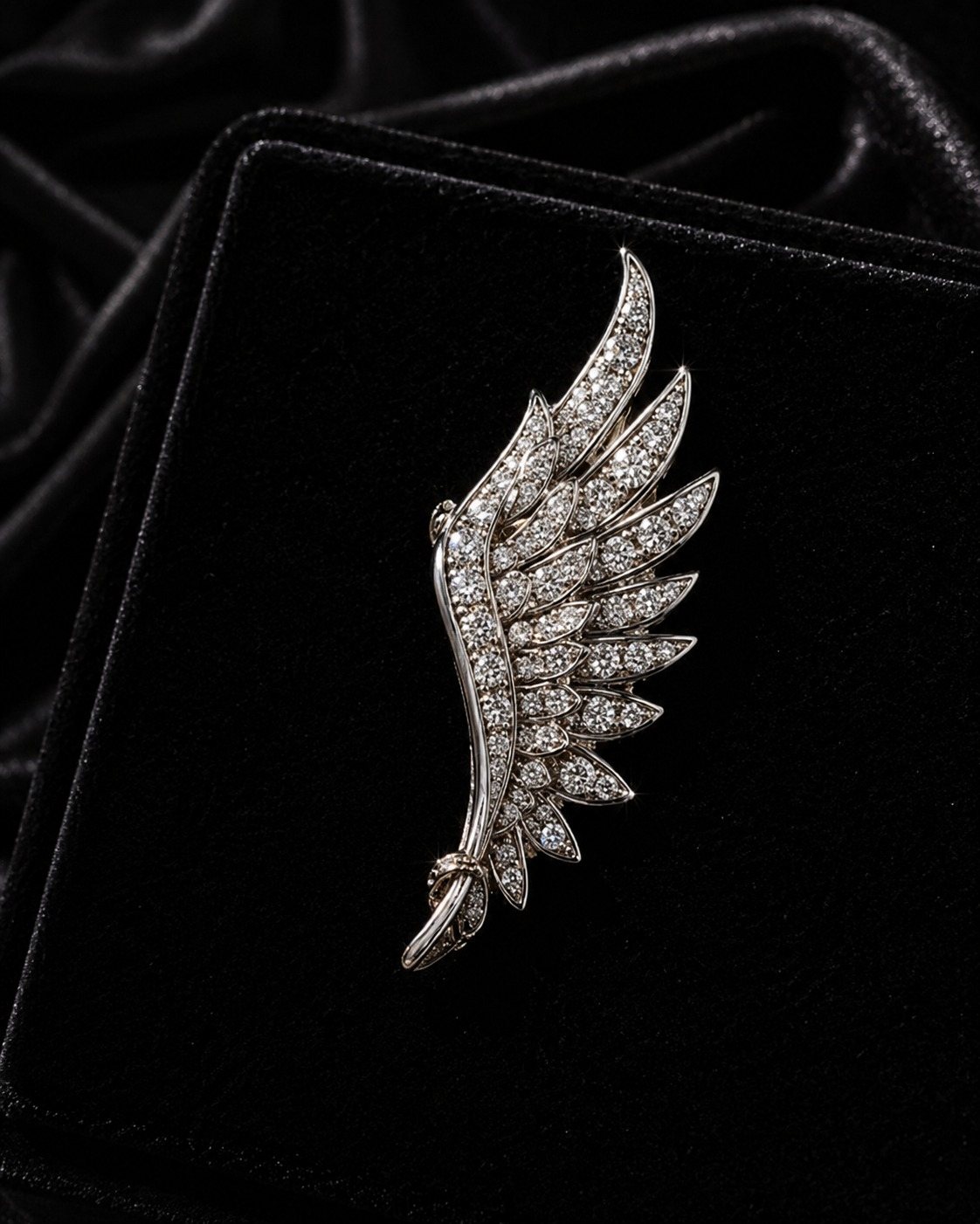 Flight of Wonder, diamond wing brooch