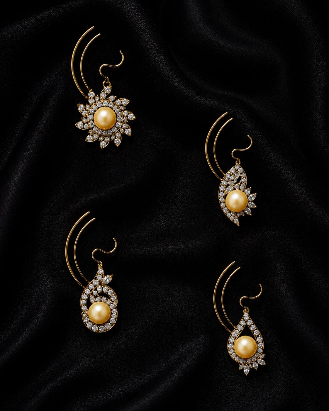 Paradise, blue paraiba-hued pear drop earrings with diamonds